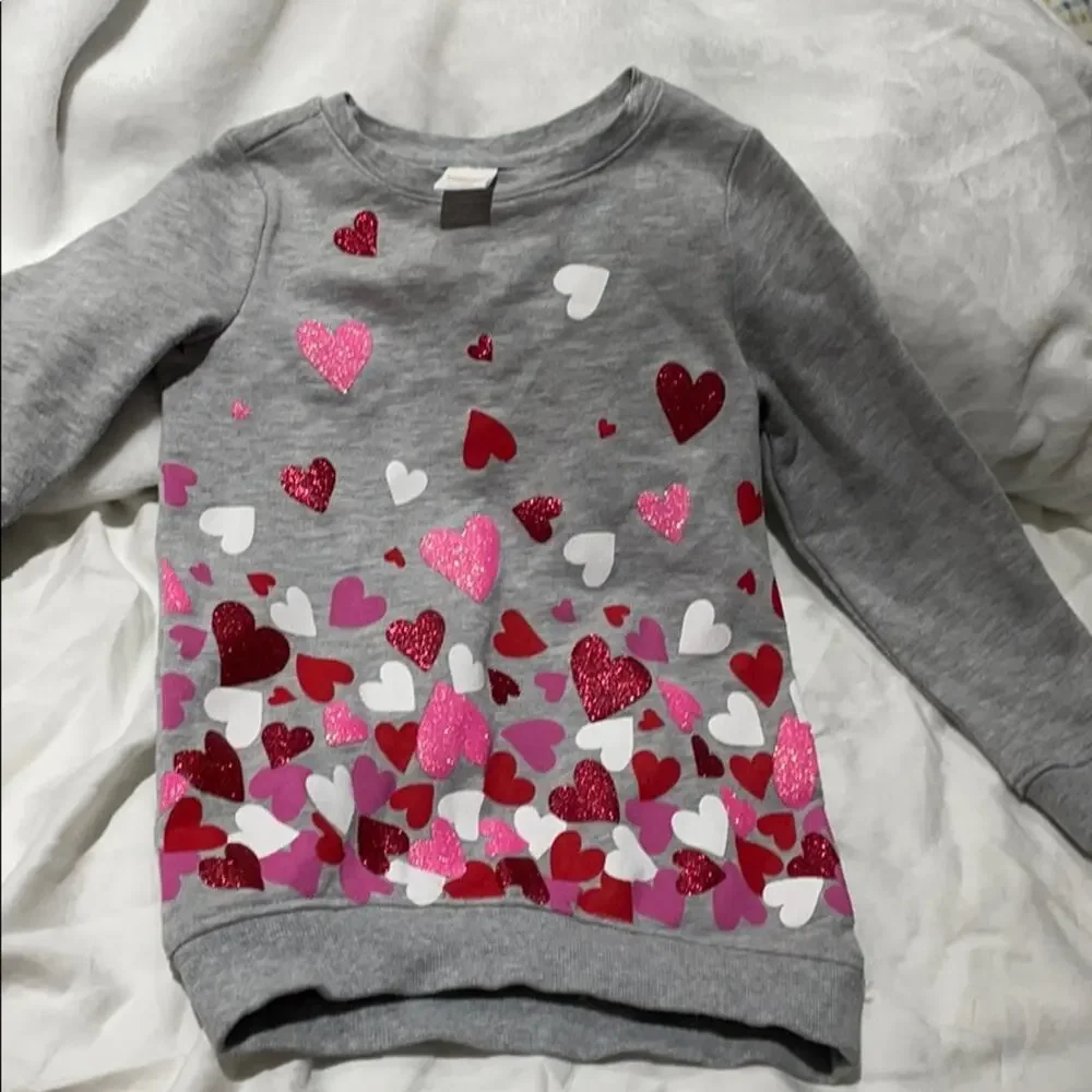 Gymboree 4 grey w/ hearts sweatshirt worn once